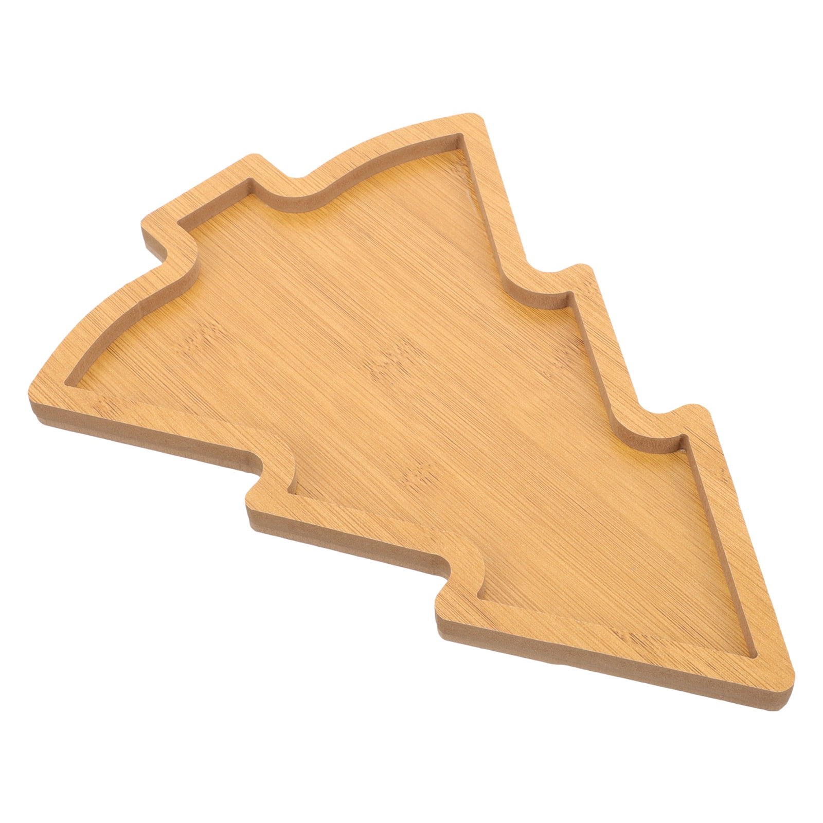 Christmas Tree Tray Birthday Decoration for Girl Dinner Plates Wooden