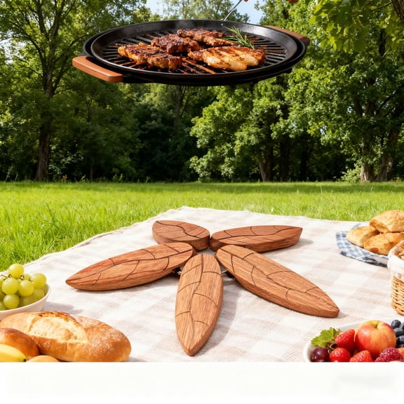 Christmas Tree Trivet Heat Resistant Mat Solid Wood Hot Pad Holiday Table Protector Non Slip Surface for Dining Table Kitchen Countertop Bowl Plate Mug 7.5x7.5 Inches Brown