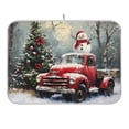 thumbnail image 1 of Christmas Tree Truck Snowman Dish Drying Mat 18x24 Absorbent Microfiber Draining Rack Pad for Kitchen Counter Sink, 1 of 8