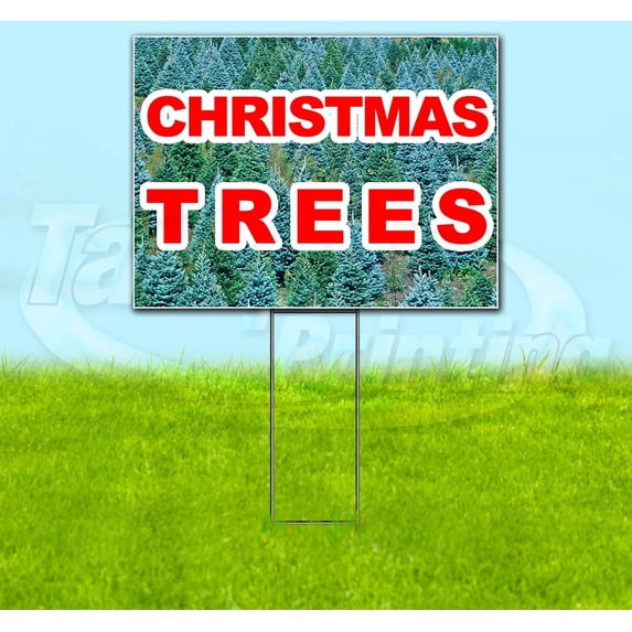 Christmas Tree V2 (18" x 24") Yard Sign, Includes Metal Step Stake