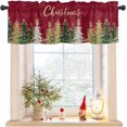 thumbnail image 1 of Christmas Tree Valance for Windows Pine Tree Curtains Valances Golden Snowflake Valance Window Treatments Red Short Curtains for Kitchen Living Room Bedroom Bathroom Xmas Holiday Decor 54x18 Inch, 1 of 8