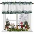 thumbnail image 1 of Christmas Tree Valances for Windows, 54 x 18in, Watercolor Green Tree Winter Snowflake Rod Pocket Kitchen Valance Curtain Light Filtering Window Treatments for Living Room Bedroom, 1 Panel, 1 of 7