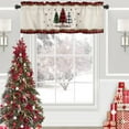 thumbnail image 1 of Christmas Tree Valances Windows Curtain Holly Berry Kitchen Valances Rod Pocket Snowflake Red Black Buffalo Plaid Check Short Topper Curtains for Winter Holiday Christmas Decor 1 Panel,54x18 inch, 1 of 6