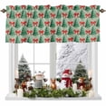 thumbnail image 1 of Christmas Tree Valances for Windows, Red Butterflies Winter Retro Light Green Texture Rod Pocket Valance Short Window Treatments Curtains for Kitchen Bathroom Bedroom Decor, 42 x 12 In, 1 of 9