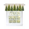 thumbnail image 1 of Christmas Tree Valances for Windows Winter Trees Bow Snowflake Vintage Linen Rod Pocket Curtains Valance Short Window Treatment Drapes for Living Room, Bedroom Bathroom 60"&nbsp;W x 14" L, 1 of 5