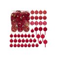 thumbnail image 1 of Christmas Tree Velvet Ball Decorations, 42 Piece 8 Styles Flocking Christmas Ornament with Golden Edge Set, Flocked Christmas Tree Ball Decor for Xmas Tree Holiday Party Home Decor, 1 of 6