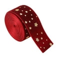 thumbnail image 1 of Christmas Tree Velvet Plush Victorian Xmas Flowers Ribbon Christmas Ribbon Wired Edge Overlay Ribbon 6.5FT 1 Inch for Christmas Tree, Gift Wrapping, Wreath Bow, Outdoor Decoration, 1 of 6