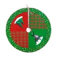 thumbnail image 1 of Christmas Tree Vintage Skirt, 35.43" Rustic Tree Mat with Snowflakes, Red Green Gold Christmas Tree Cover for Home Holiday Party Winter Farmhouse Indoor, New Year Xmas Decorations, 1 of 6