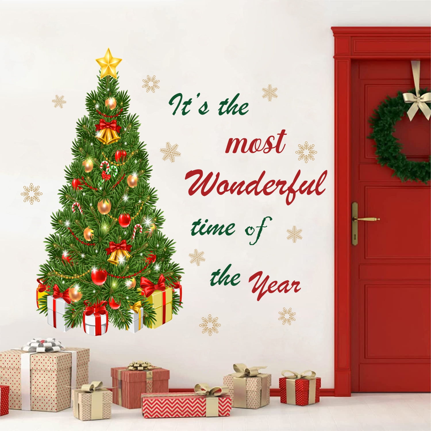 Christmas Tree Wall Decals Large DIY Christmas Tree Wall Peel and Stick