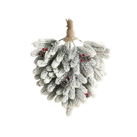 Christmas Tree Wall Hanging, Christmas Door Decoration, Upside Down Christmas Tree Wall Decor for Holiday, Green and Snowy Styles, Plastic Material, 17.7x11.8 Inch, Durable and Easy to Install