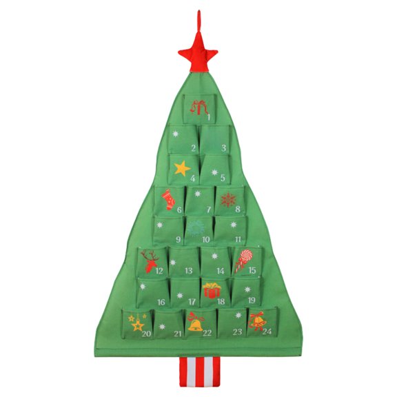 Christmas Tree Wall Hanging Storage Bag – 49" x 27" Large Cloth Organizer with Pockets – Door Back and Wall Mounted Festive Decoration Storage Solution