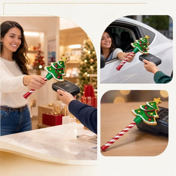 Christmas Tree Wand Card Reader, Contactless Payment Accessory for Holiday Retail Store Display