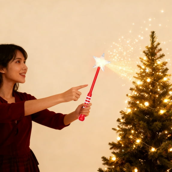 Christmas Tree Wand, Magic Wand Christmas Light Controller, Wireless Christmas Light Controller, Christmas Wand Tree-shaped Light Controller, Christmas Magic Light Wand Wireless Remote Control F