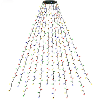 Christmas Tree Waterfall Lights - LED Tree Topper with Remote, Outdoor Waterproof Xmas Decor