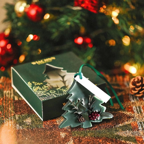 Christmas Tree Wax Melts 3.5 Inch Handmade Scented Wax Tablets Air Freshener for Closet Car Home Decor Holiday Gift Set Natural Materials Eco Friendly Packaging