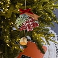 thumbnail image 1 of Christmas Tree Wind Chime with Golden Bells and Velvet Bows, 3.15 Inch Festive Hanging Decor for Tree, Door and Window Display with Gentle Sound, 1 of 7
