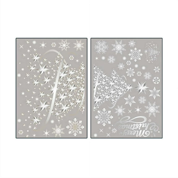 Christmas Tree Window Clings Stickers, Christmas Window Cling Sticker Trees Snow for Home Party Supplies, Large DIY Window Decal Sticker （14*20 inch，2 Counts）