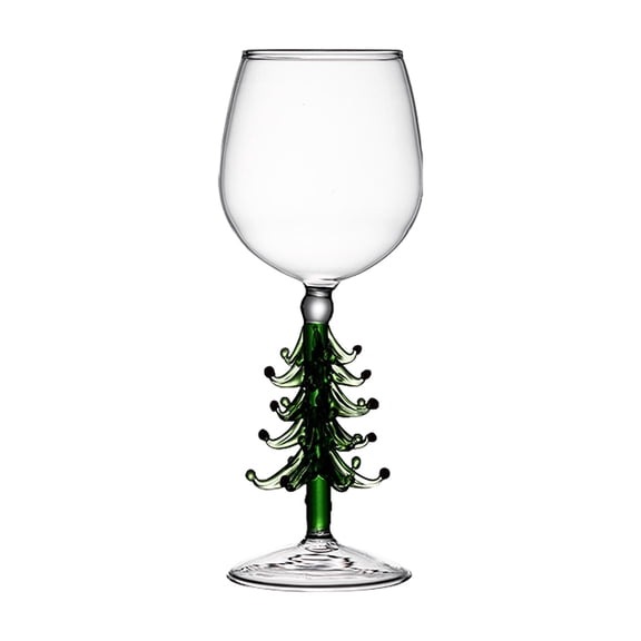 Christmas Tree Wine Glasses, Xtmas Wine Glasses with Stem, Crystal Water Glass, Personalised Christmas Tree Glass Cup, Cheistmas Themed Drinking Cup for Christmas Party Favor