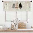 thumbnail image 1 of Christmas Tree Winter Kitchen Curtain Valance 54W x 18L Inch Xmas Holiday Snowflake Rod Pocket Short Cafe Small Window Treatment Drapes Decor, 1 of 7