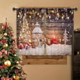 thumbnail image 1 of Christmas Tree Winter Kitchen Curtains 27.5W x 39L Inch Xmas Farmhouse Rustic Holiday Rod Pocket Short Small Window Treatment Drapes Decor 2 Panels, 1 of 8