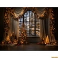 thumbnail image 1 of Christmas Tree With Gift Boxes Photography Backdrops Winter Snow rations Wood Door Fireplace Room Background Props WR-12, 1 of 5