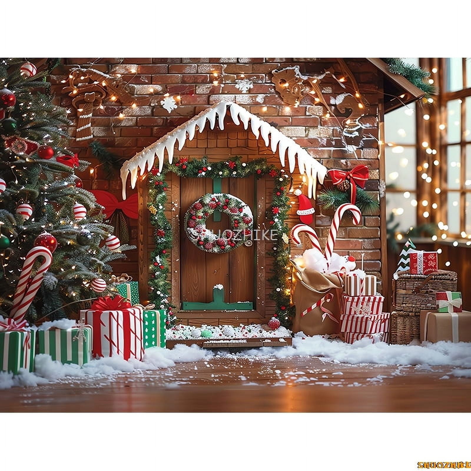 Christmas Tree With Gift Boxes Photography Backdrops Winter Snow ...
