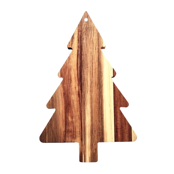 Christmas Tree Wooden Cutting Board and Platter, for Cheese, Desserts, Fruits, Vegetables, Yellow