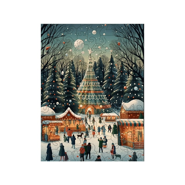 Christmas Tree Wooden Puzzle Educational Wooden Puzzle Toy For Kids