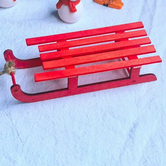 Christmas Tree Wooden Sled Decoration Vintage Wood Pendant Decorative Wall Hanging Sleighs