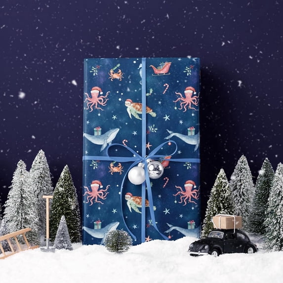 Gift Wrapping Paper Roll 58" x 23", Cute Animals Printed Gift Wrap, Easy Cut & Fold, Durable Paper for Birthday, Holiday, Party and DIY Crafts,1 Roll