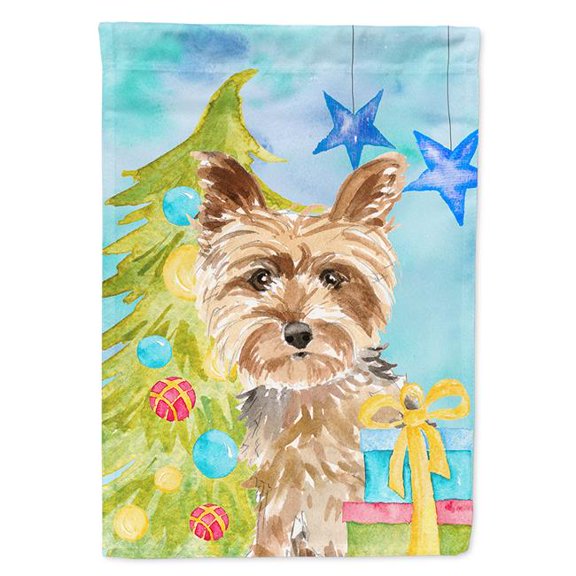 Christmas Tree Yorkie Yorkshire Terrier Flag Canvas House Size