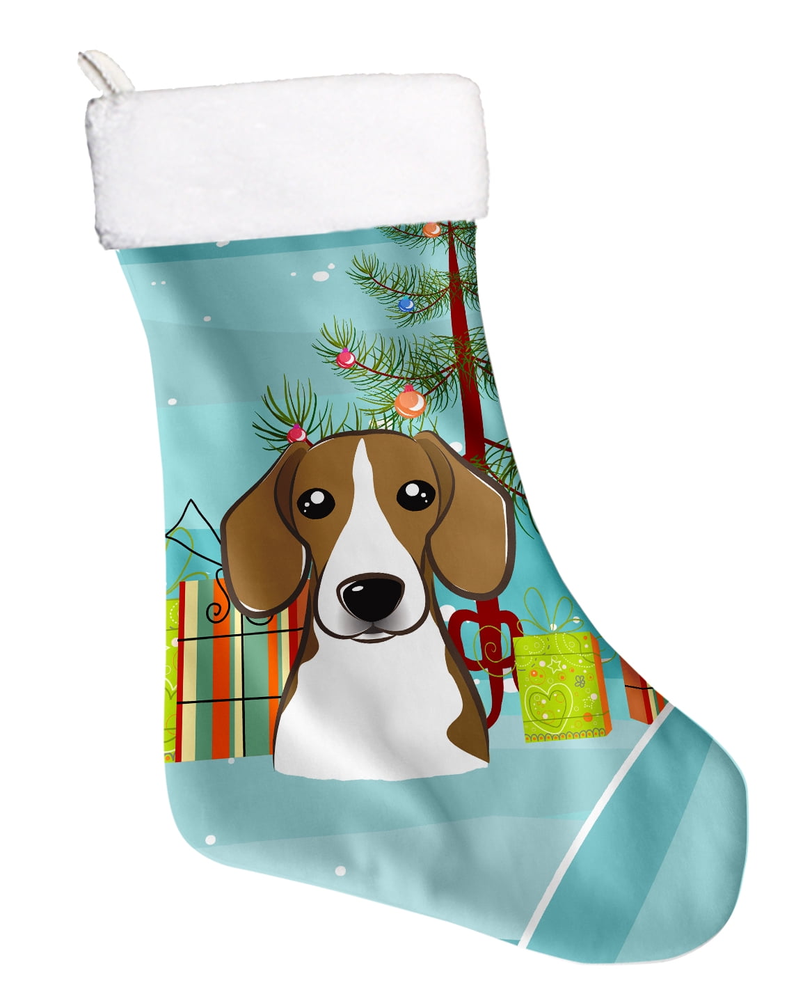 Christmas Tree and Beagle Christmas Stocking