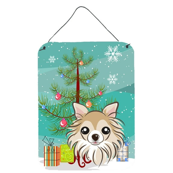 Christmas Tree and Chihuahua Wall or Door Hanging Prints