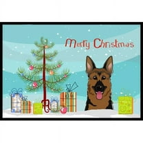 Christmas Tree and German Shepherd Door Mat
