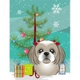 thumbnail image 1 of Caroline's Treasures BB1622CHF Christmas Tree and Gray Silver Shih Tzu Flag Canvas House Size , Large, multicolor, 1 of 4