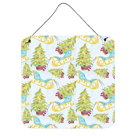 Christmas Tree and Sleigh Wall or Door Hanging Prints