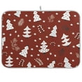 thumbnail image 1 of Christmas Tree and Snow Dish Drying Mat Microfiber Kitchen Mats Large Counter Absorbent Dish Pad Drainer Rack 16"x18", 1 of 7