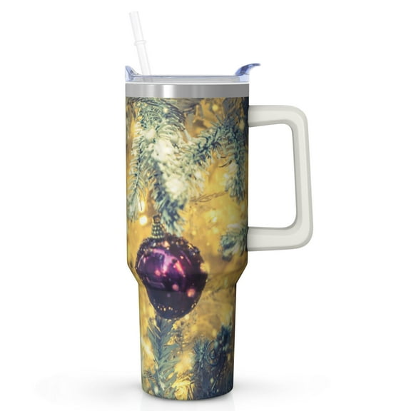 Christmas Tree and Snowman 40oz Tumbler with Lid Straw Double Wall Stainless Steel Cup Holiday Gifts