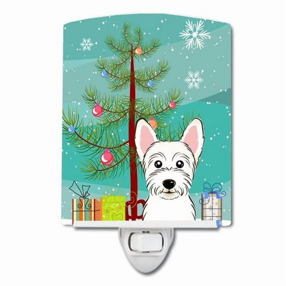 Caroline's Treasures BB1598CNL Christmas Tree and Westie Ceramic Night Light, 6x4x3", multicolor
