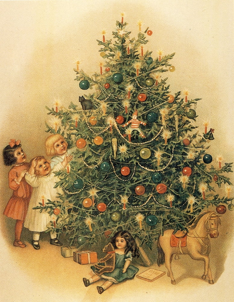 Christmas Tree c1890 Canvas Art - Unknown (24 x 36)