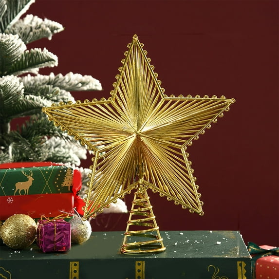 Christmas Tree topper, Star Tree topper, Christmas Tree topper Star with Lights for Xmas Tree Decor, Metal Christmas Tree topper for Indoor Outdoor Holiday Decorations