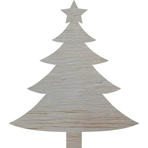Christmas Tree with Star Wood Cutout, 4'' Paintable DIY