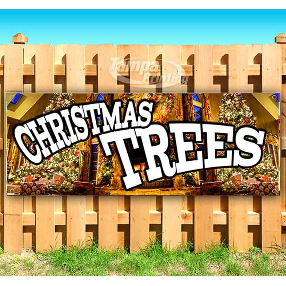 Christmas Trees 13 oz Vinyl Banner With Metal Grommets