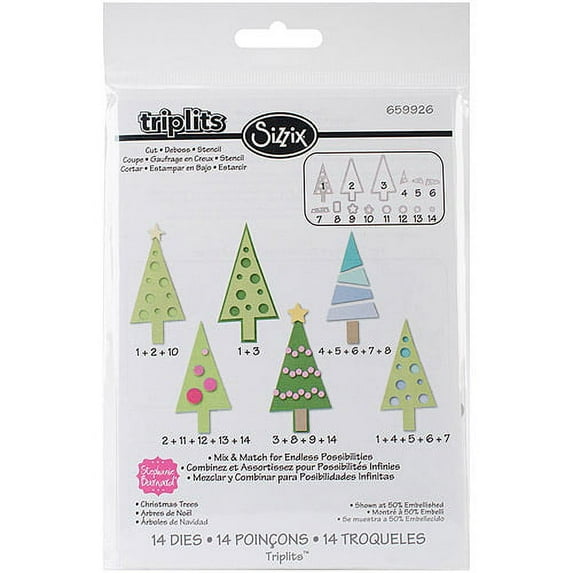 Christmas Trees; 14/Pkg - Sizzix Triplits Dies By Stephanie Barnard
