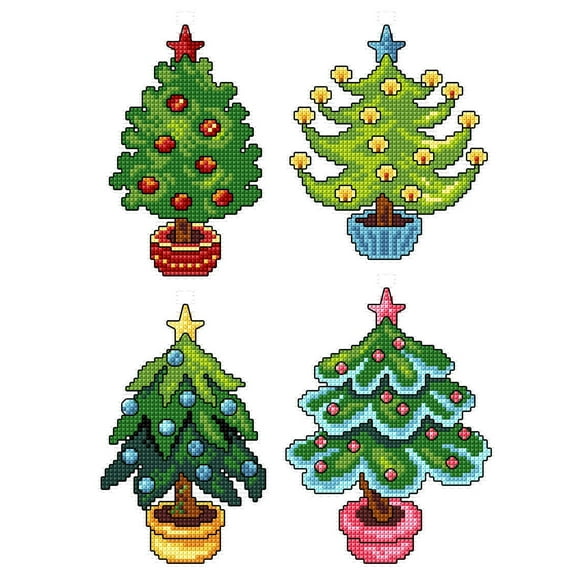 Christmas Trees 197CS Counted cross stitch kit with plastic canvas