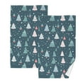 thumbnail image 1 of Christmas Trees 2 PCs Cotton Hand Towels Absorbent Face Towel Soft Breathable Towel Set for Bathroom Kitchen Hotel Gym Decoration, 1 of 8