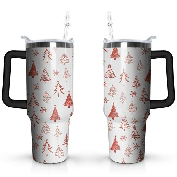 Christmas Trees 40oz Stainless Steel Vacuum Insulated Tumbler with Lid and Straw Gifts for Mom Friend Sister Grandma