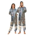 thumbnail image 1 of Christmas Trees Adult Onesie Pajamas Slim Fit Christmas One Piece Suit Pjs for Women and Men Hooded Zipper, 1 of 7