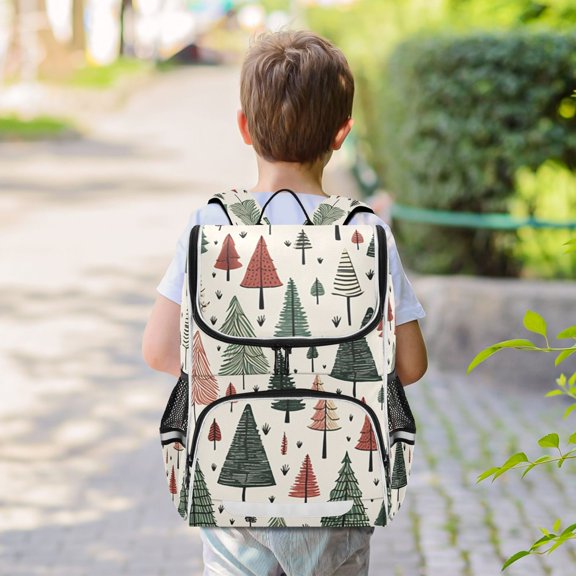 Christmas Trees Backpack Big Laptop Backpack Casual Daypack Quilted Large Capacity Large Bookbags