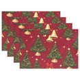 thumbnail image 1 of Christmas Trees Bells 12×18 inch Placemats Heat Resistant Washable Foldable Rectangular Placemats Set Decoration Indoor Outdoor for Kitchen Dining Table 4PCs, 1 of 8